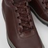 Kvinder CamperLab Ankelstovler | Burgundy Laeder Sneakers Til Kvinder