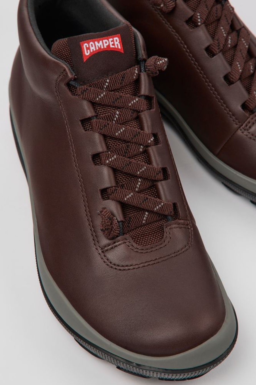 Kvinder CamperLab Ankelstovler | Burgundy Laeder Sneakers Til Kvinder