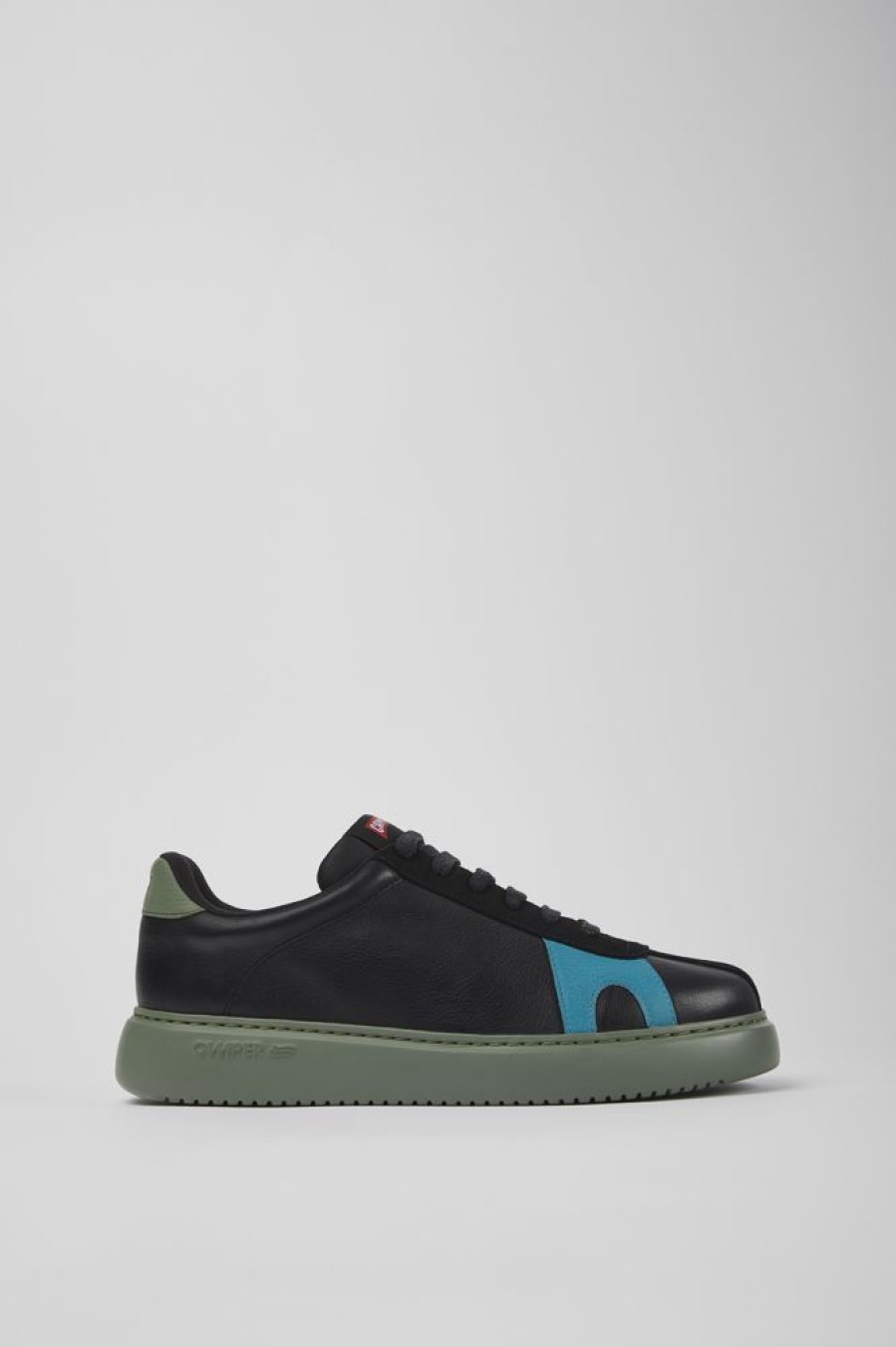 Maend CamperLab Casual Sko | Sorte Laeder Og Nubuck Sneakers Til Maend