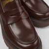 Kvinder CamperLab Haele | Burgundy Laeder Loafers Til Kvinder