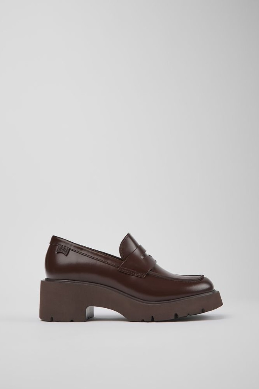 Kvinder CamperLab Haele | Burgundy Laeder Loafers Til Kvinder