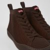 Maend CamperLab Casual Sko | Bourgogne Strikkede Sneakers I Et Stykke Til Maend