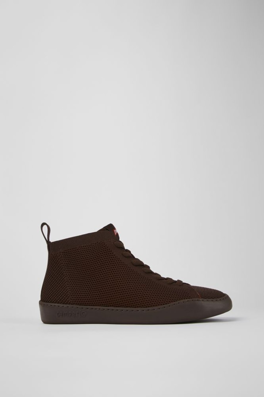 Maend CamperLab Casual Sko | Bourgogne Strikkede Sneakers I Et Stykke Til Maend