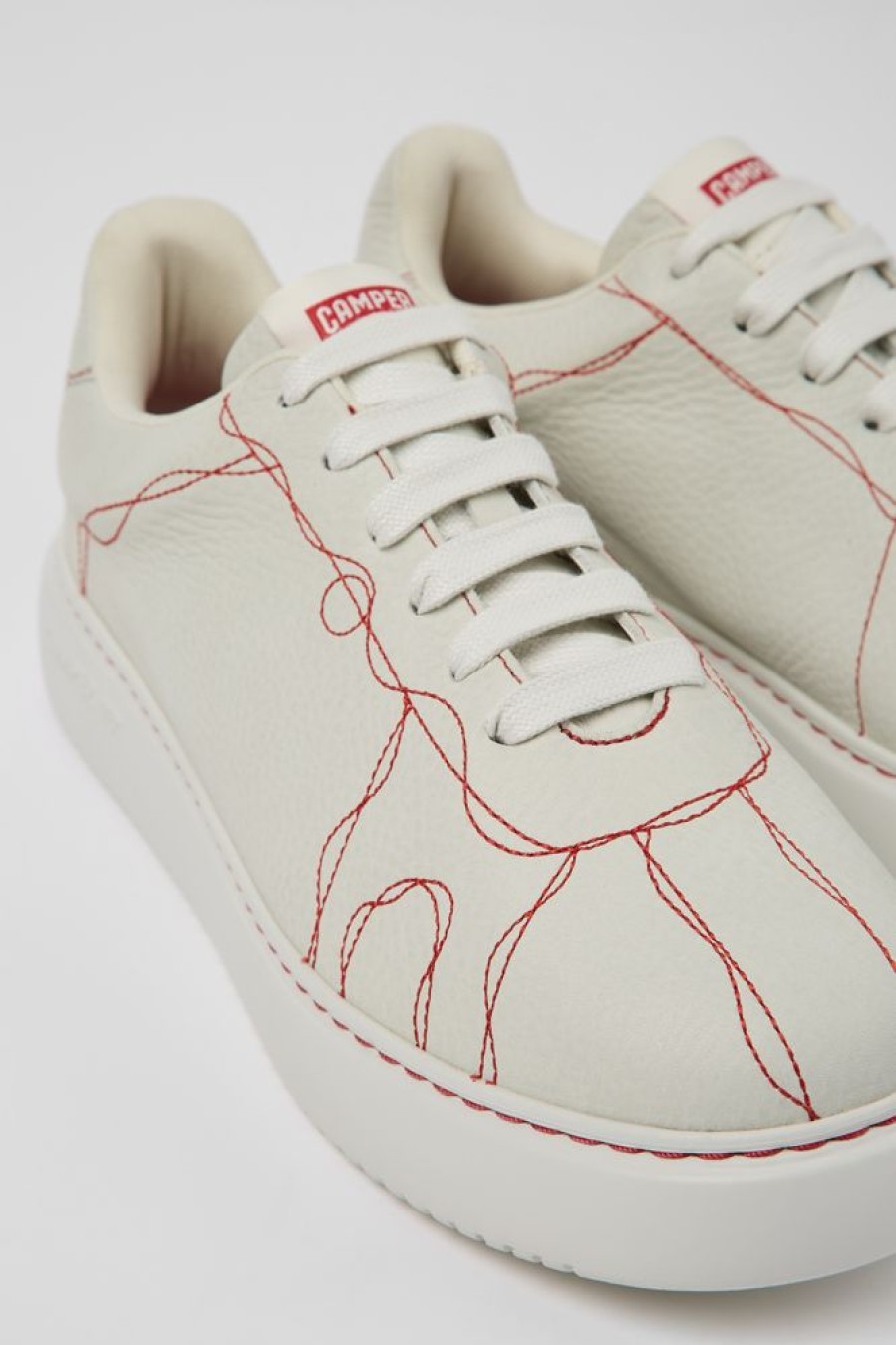 Maend CamperLab Sneakers | Hvid Laeder Sneaker Til Maend