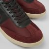 Maend CamperLab Casual Sko | Bourgogne Tekstil Og Laeder Sneakers Til Maend