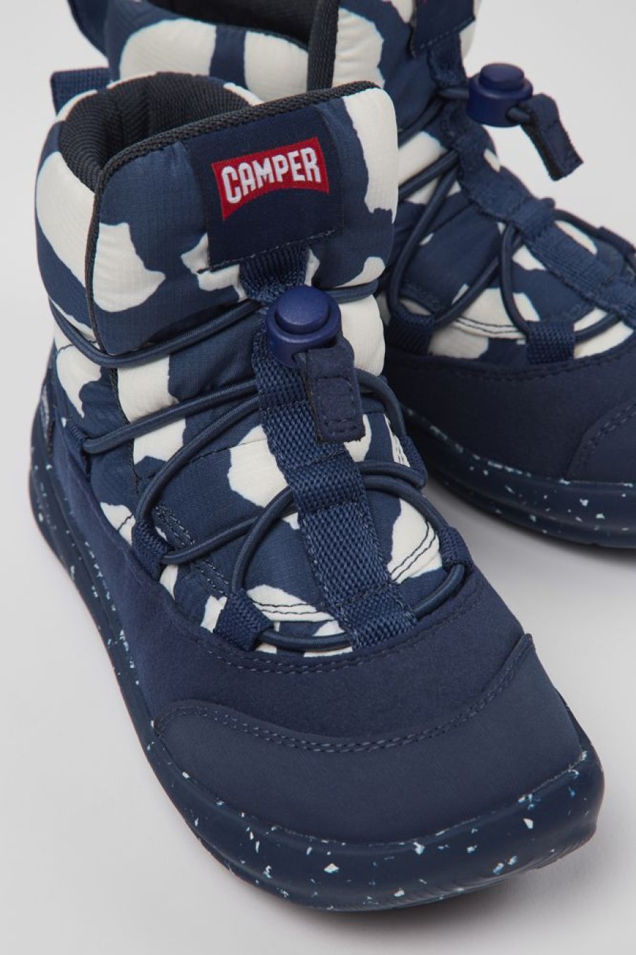 Born CamperLab Sneakers | Bla Og Hvide Tekstil-Ankelstovler Til Born