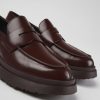 Kvinder CamperLab Formelle Sko | Burgundy Laeder Loafers Til Kvinder