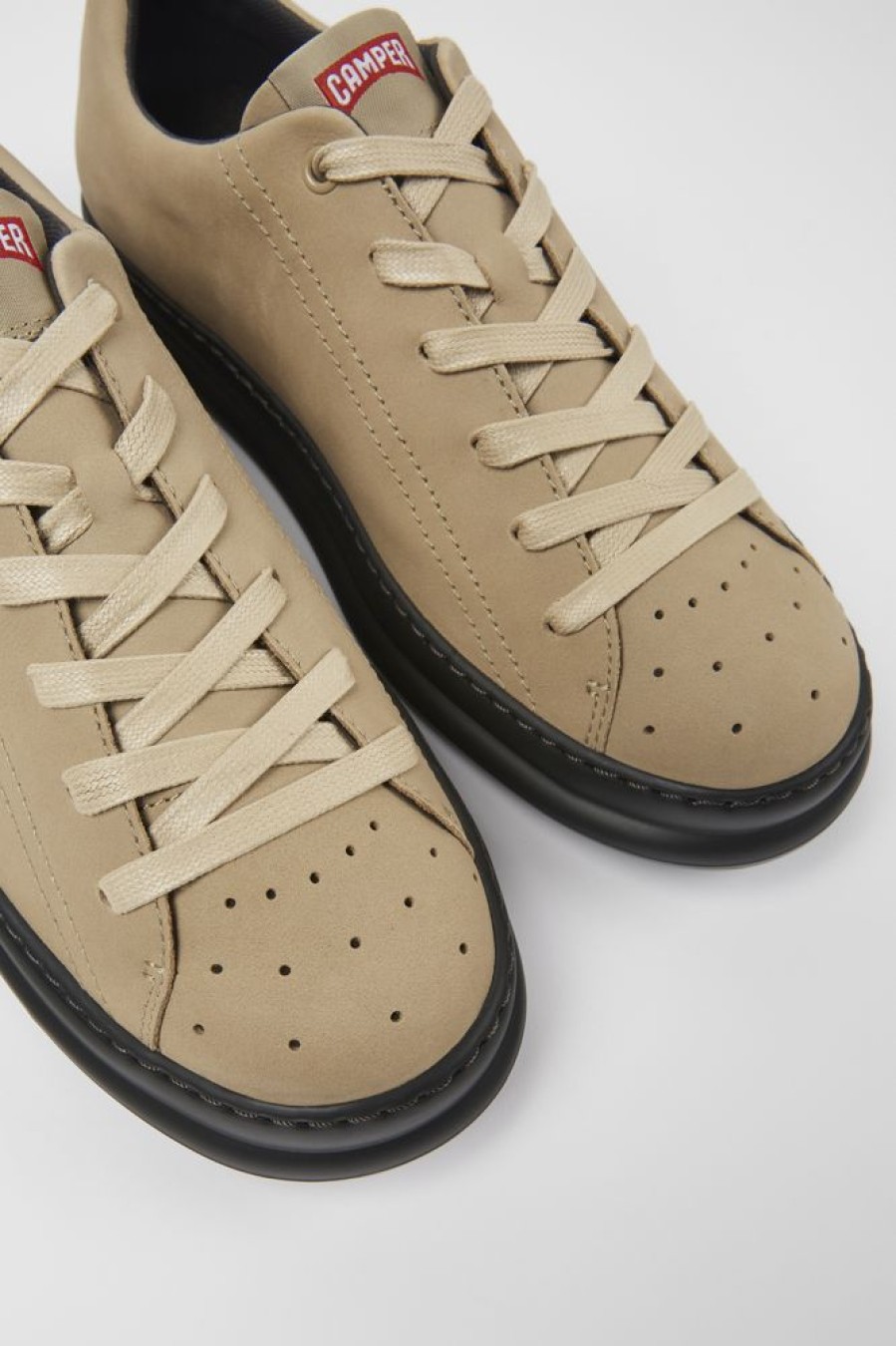 Maend CamperLab Casual Sko | Beige Nubuck Sneakers Til Maend