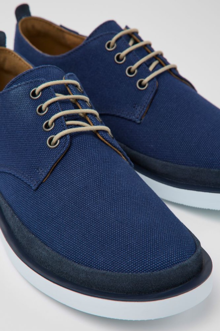 Maend CamperLab Casual Sko | Bla Tekstil Og Nubuck Sko Til Maend