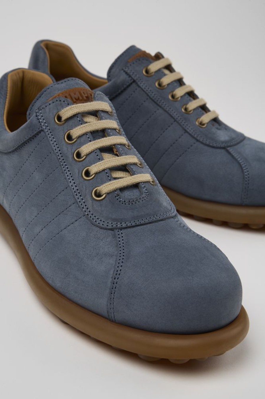 Maend CamperLab Casual Sko | Bla Nubuck Oxford Sneaker Til Maend