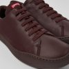 Maend CamperLab Casual Sko | Bourgogne Laeder Sneakers Til Maend