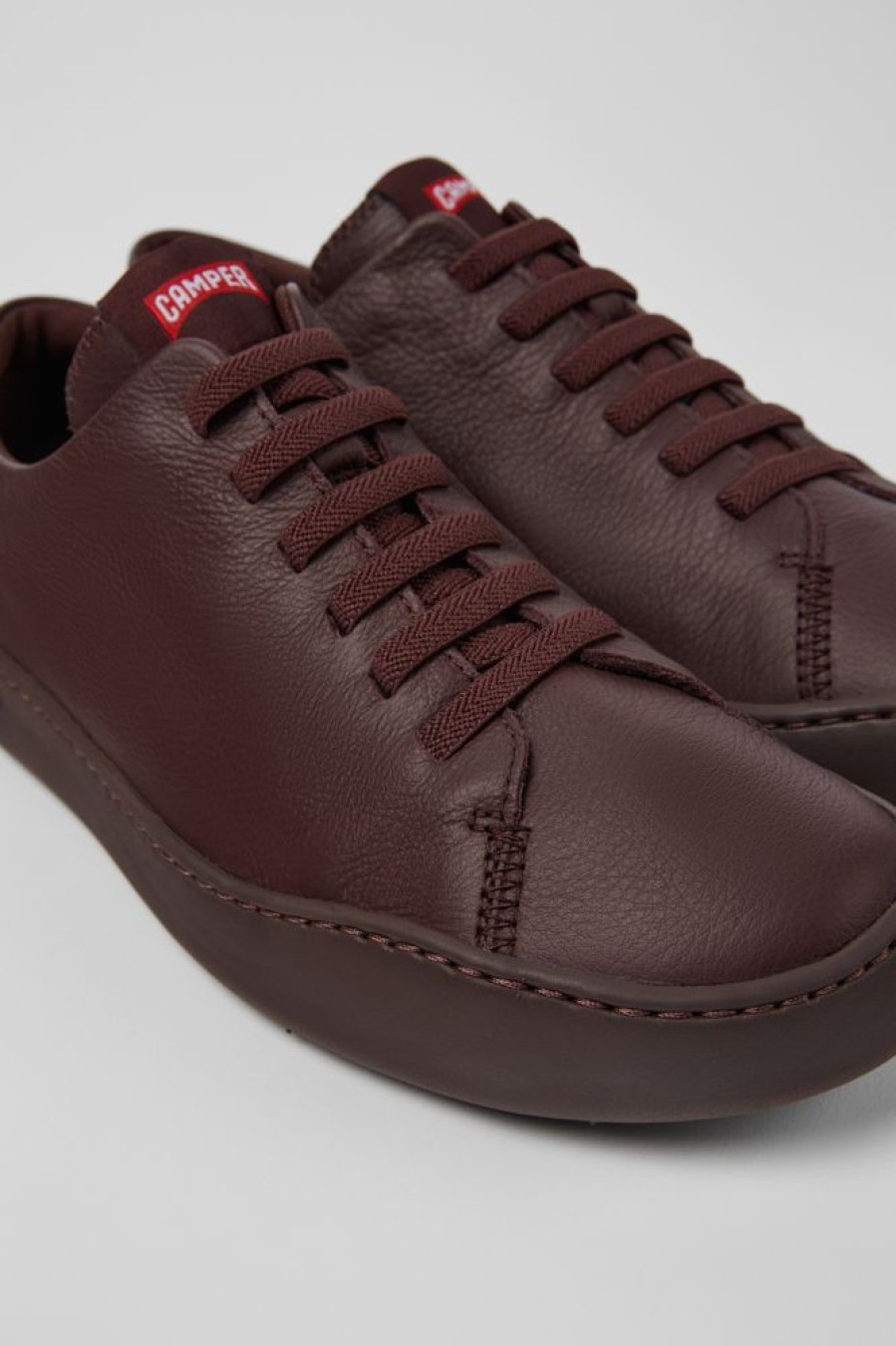 Maend CamperLab Casual Sko | Bourgogne Laeder Sneakers Til Maend