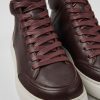 Kvinder CamperLab Ankelstovler | Burgundy Laeder Sneakers Til Kvinder