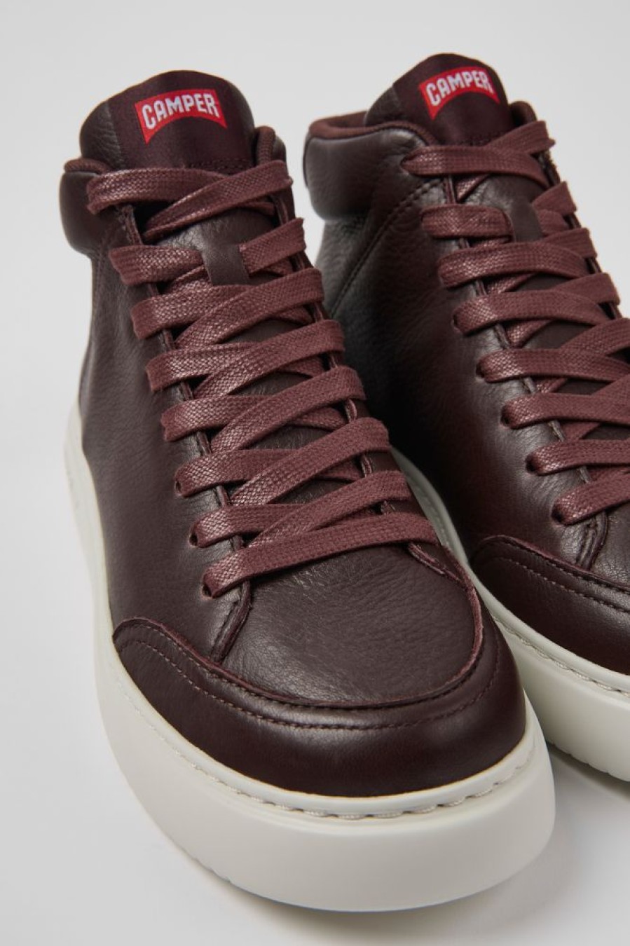 Kvinder CamperLab Ankelstovler | Burgundy Laeder Sneakers Til Kvinder