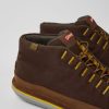 Maend CamperLab Casual Sko | Brune Tekstil- Og Nubuck-Ankelstovler Til Maend