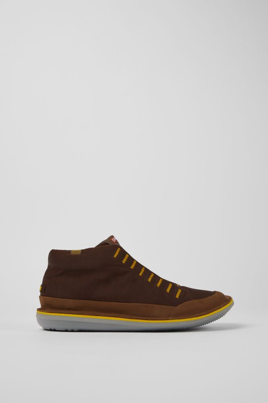 Maend CamperLab Casual Sko | Brune Tekstil- Og Nubuck-Ankelstovler Til Maend