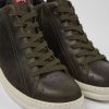 Maend CamperLab Casual Sko | Gronne Laedersneakers Til Maend