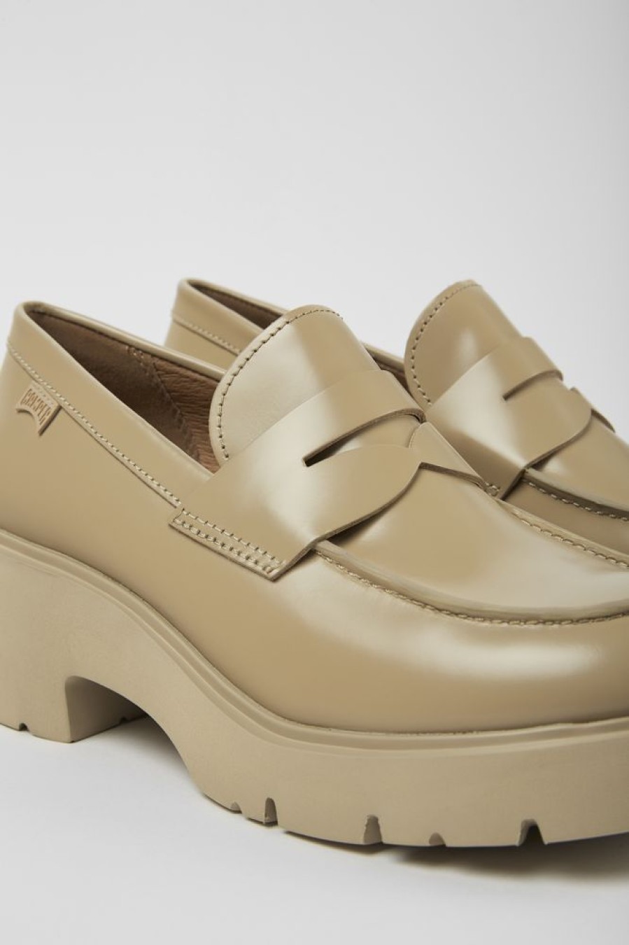 Kvinder CamperLab Formelle Sko | Loafers I Beige Laeder Til Kvinder