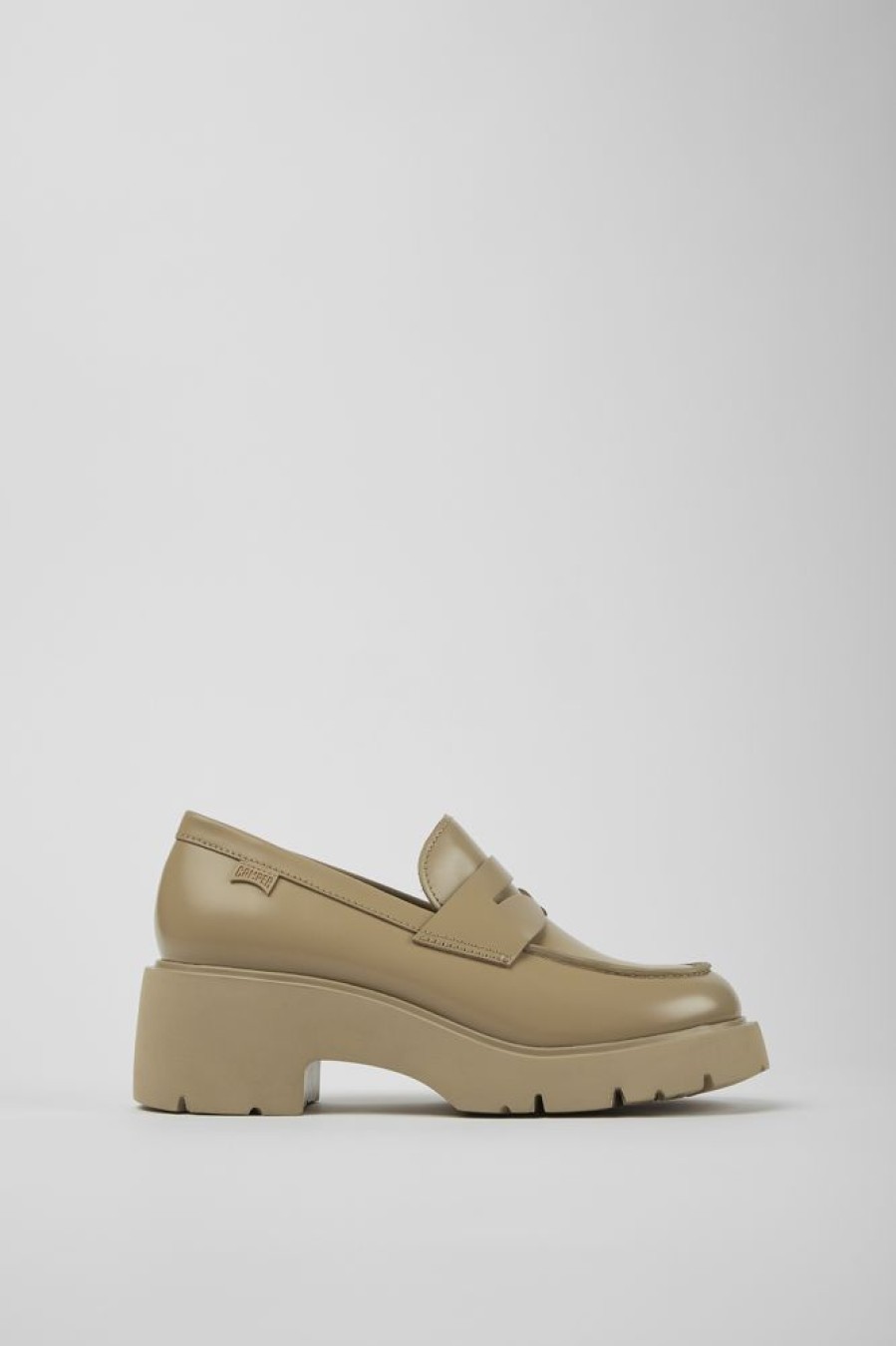 Kvinder CamperLab Formelle Sko | Loafers I Beige Laeder Til Kvinder