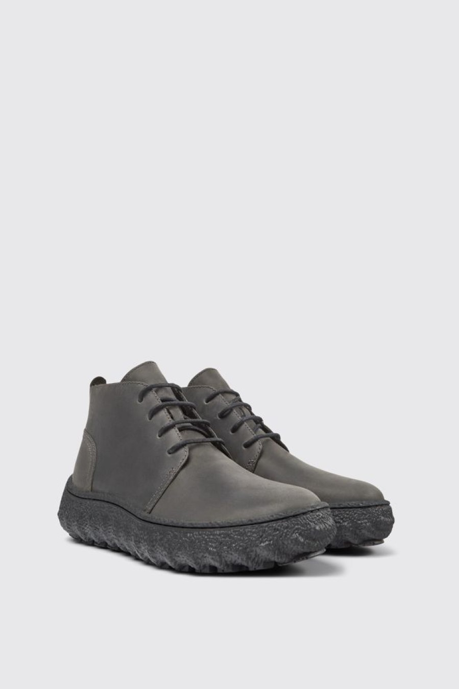 Maend CamperLab Casual Sko | Morkegra Nubuck Ankelstovler Til Maend