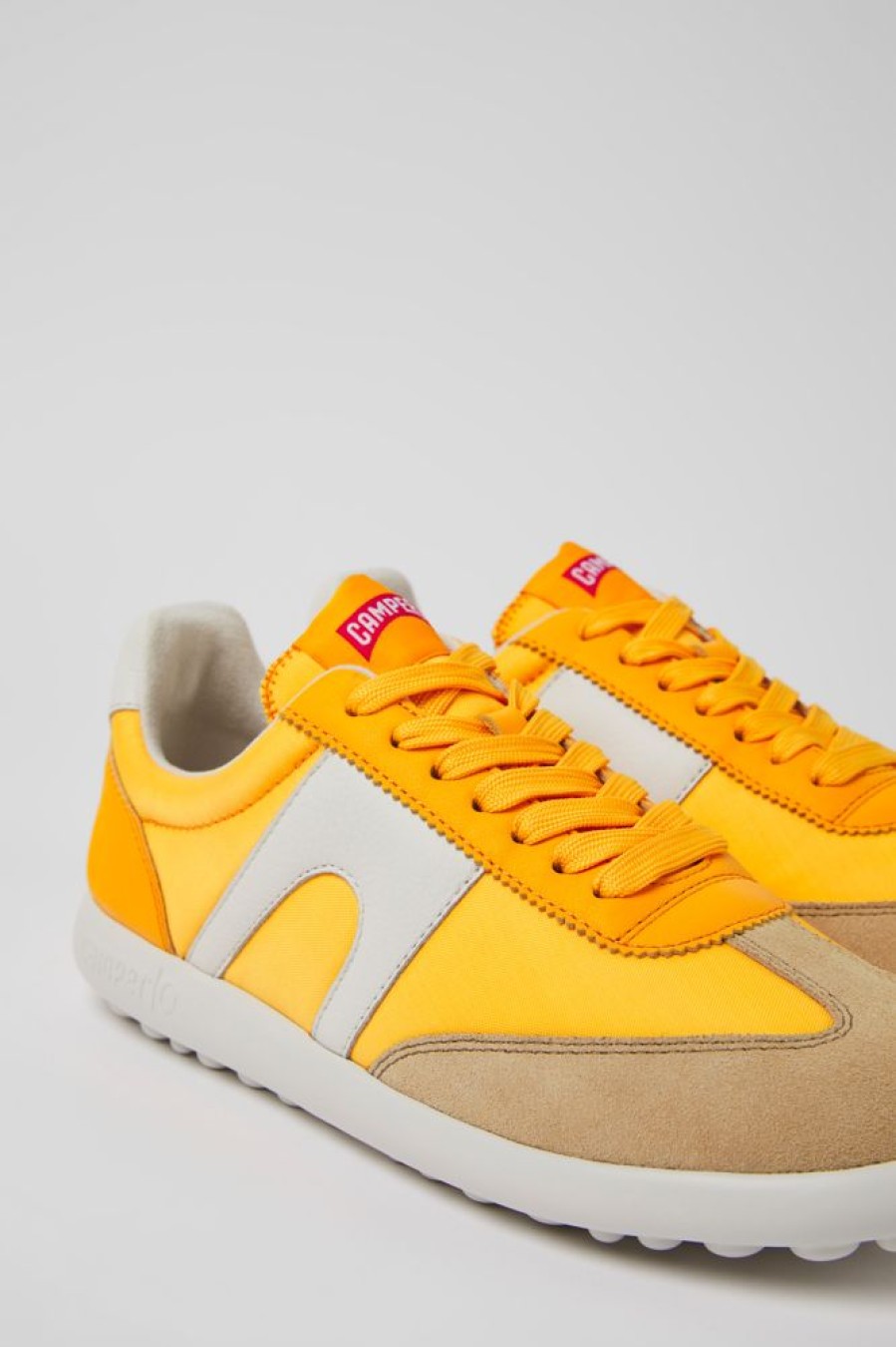 Kvinder CamperLab Sneakers | Orange Sneakers I Laeder Og Tekstil Til Kvinder