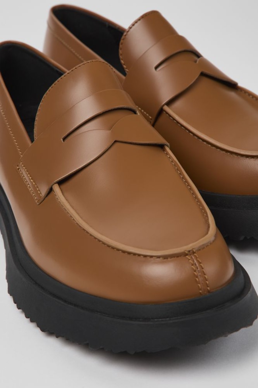 Maend CamperLab Formelle Sko | Brune Laeder Loafers Til Maend