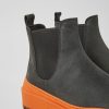 Kvinder CamperLab Ankelstovler | Morkegra Og Orange Nubuck Ankelstovler Til Kvinder