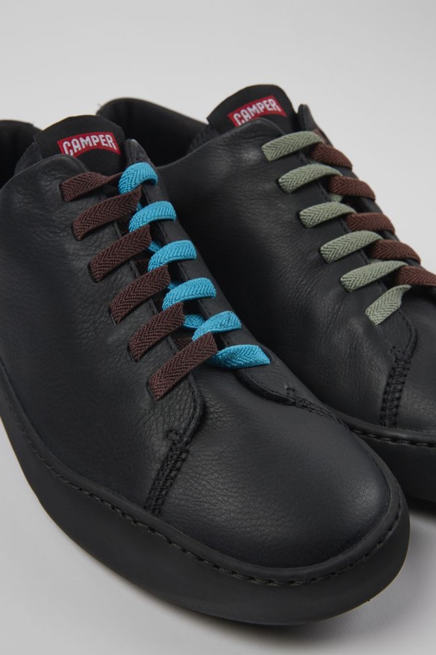 Maend CamperLab Casual Sko | Sorte Laedersneakers Til Maend