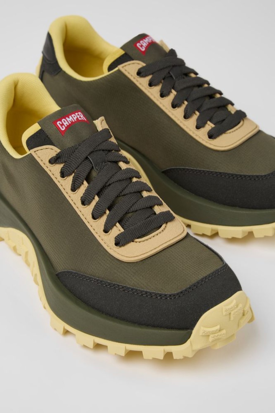 Kvinder CamperLab Sneakers | Gronne Tekstil- Og Nubuck-Sneakers Til Kvinder