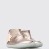 Born CamperLab Stovler | Beige Metallic Ankelstovle Med Lynlas Til Piger