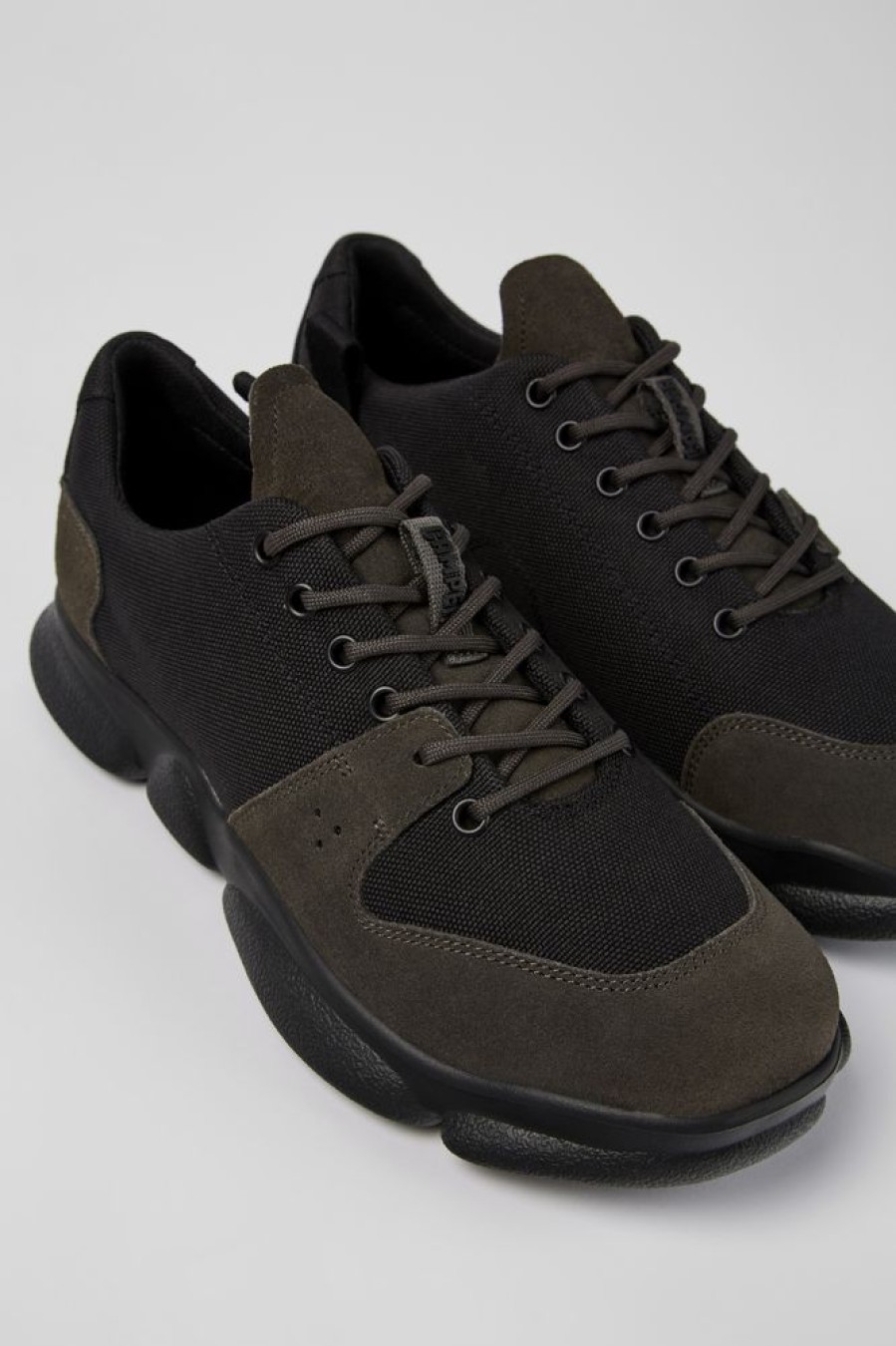 Maend CamperLab Casual Sko | Sort Laeder Og Genbrugte Pet Sneakers Til Maend