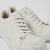 Maend CamperLab Casual Sko | Hvide Laedersneakers Til Maend