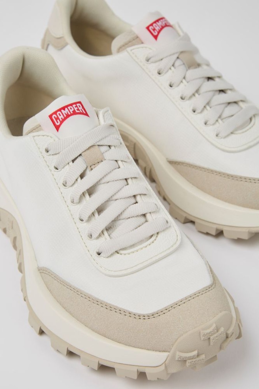 Kvinder CamperLab Sneakers | Hvide Tekstil Og Nubuck Sneakers Til Kvinder