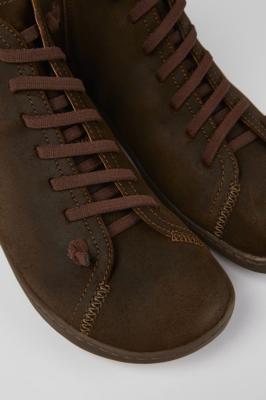 Maend CamperLab Casual Sko | Brune Nubuck Ankelstovler Til Maend