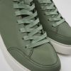 Maend CamperLab Casual Sko | Gronne Laedersneakers Til Maend