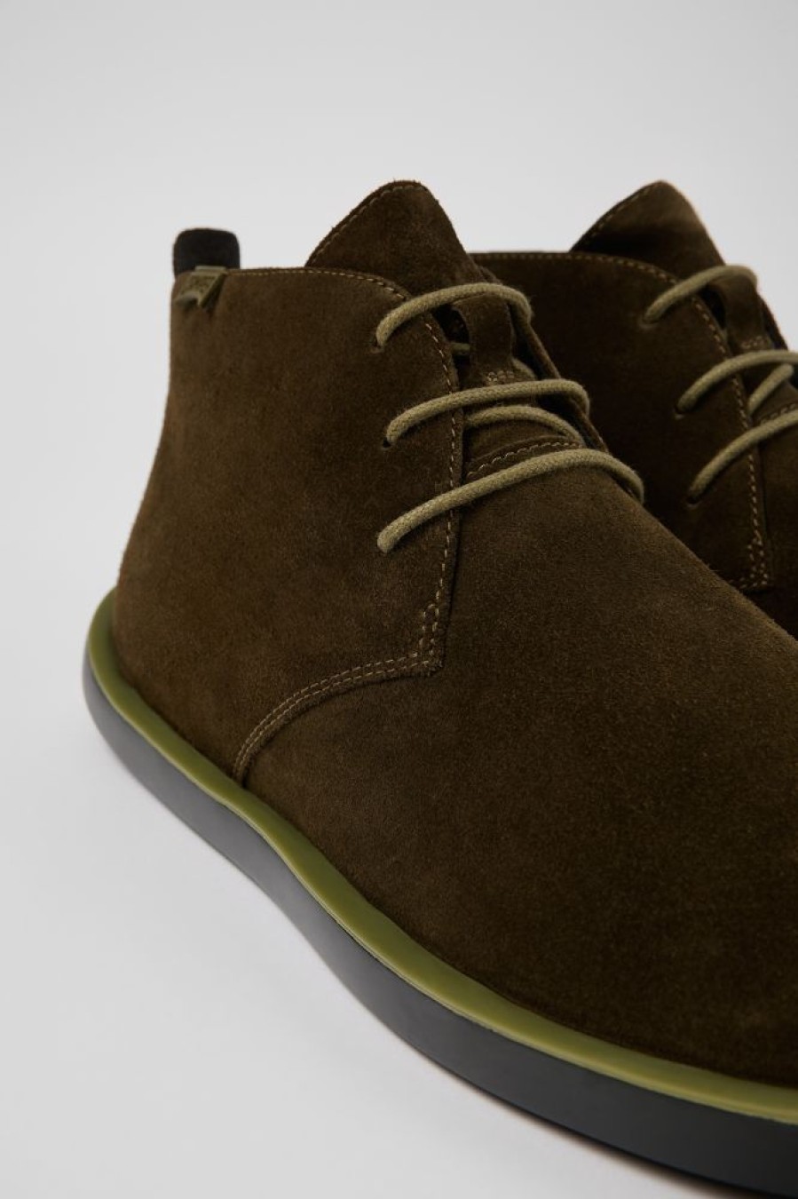 Maend CamperLab Formelle Sko | Gron Nubuck Desert Boot Til Maend