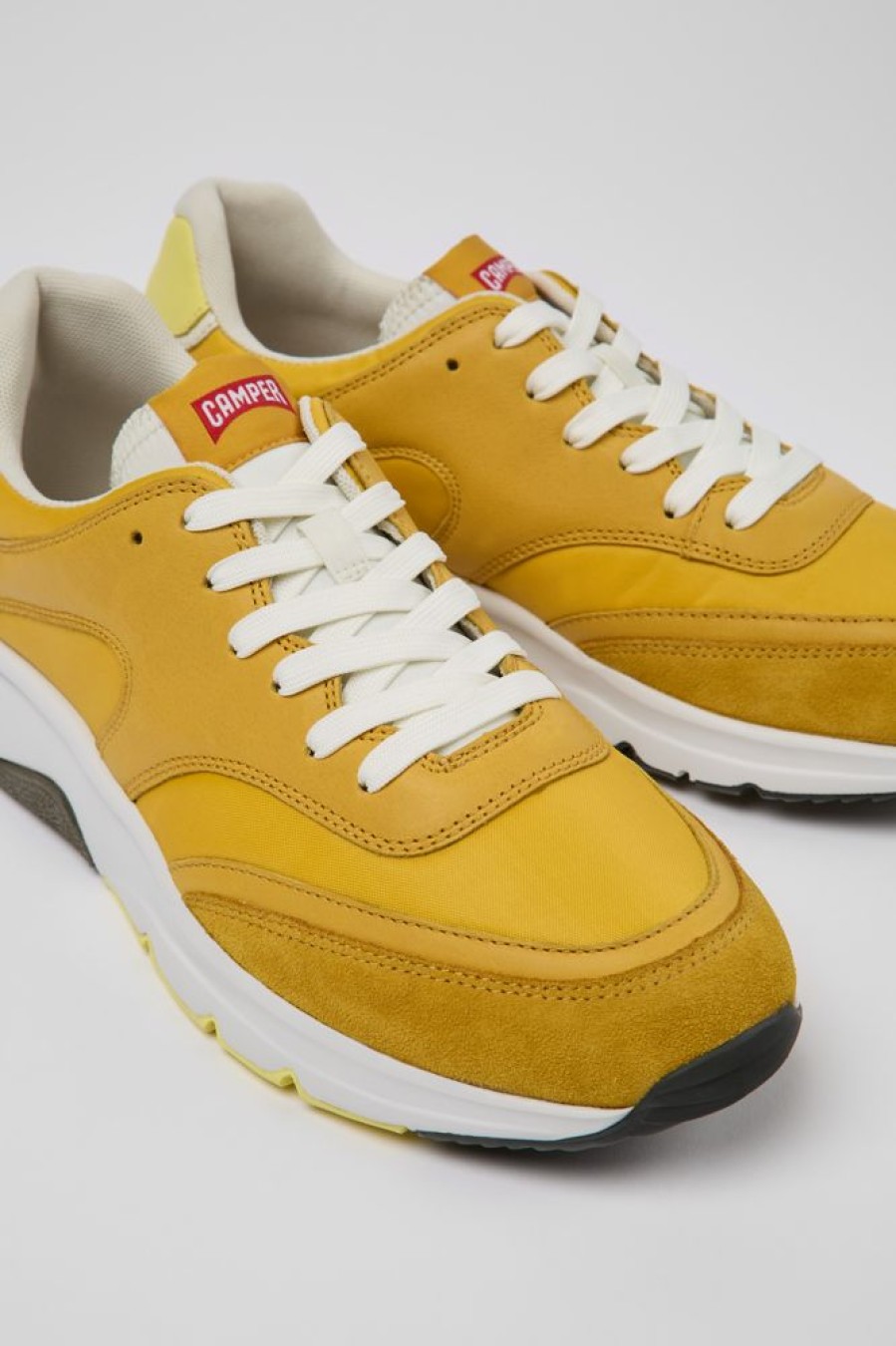 Maend CamperLab Sneakers | Gule Tekstil- Og Laedersneakers Til Maend