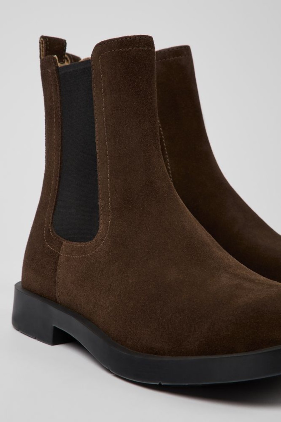 Maend CamperLab Formelle Sko | Brune Nubuck Chelsea Stovler Til Maend