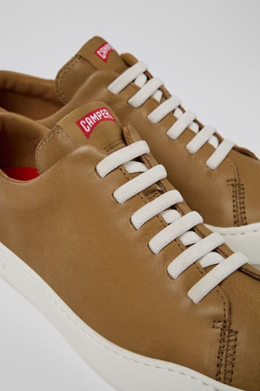 Maend CamperLab Casual Sko | Brun Laeder Sneaker Til Maend