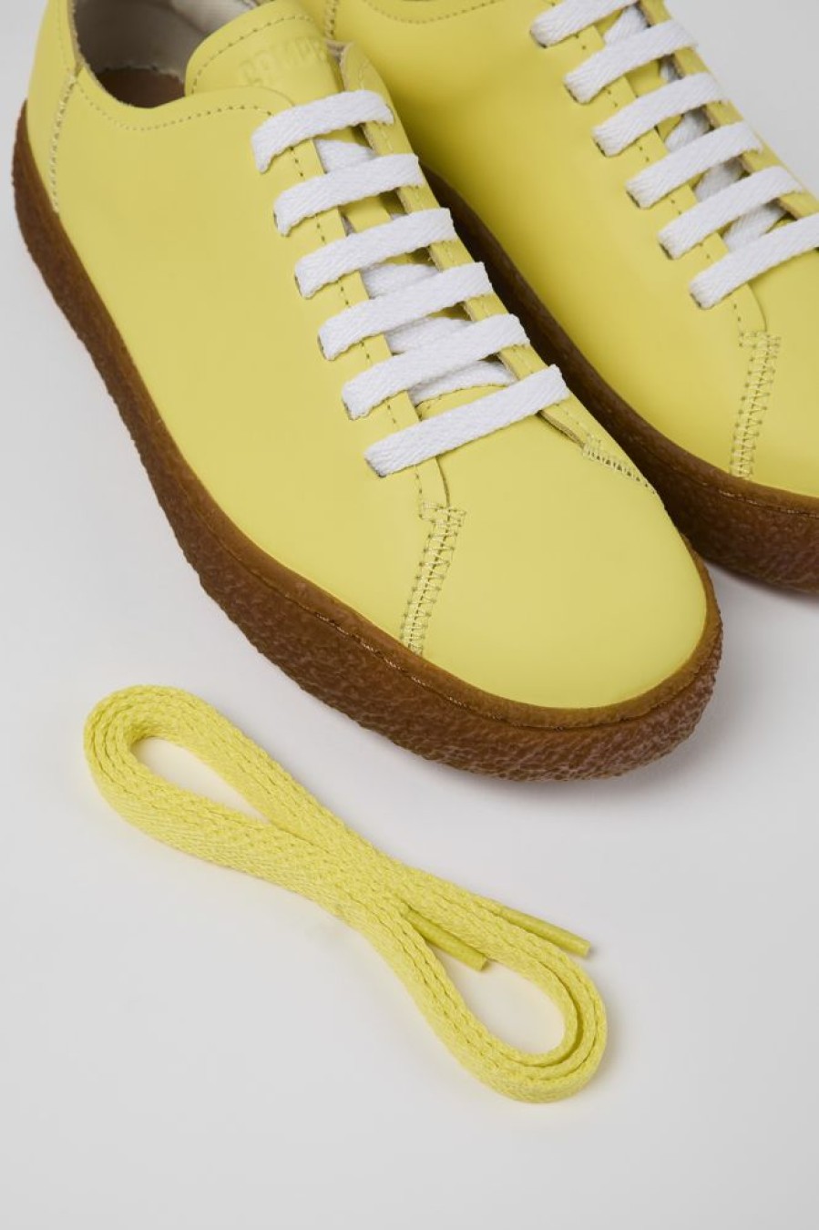 Kvinder CamperLab Sneakers | Gul Laeder Sneaker Til Kvinder