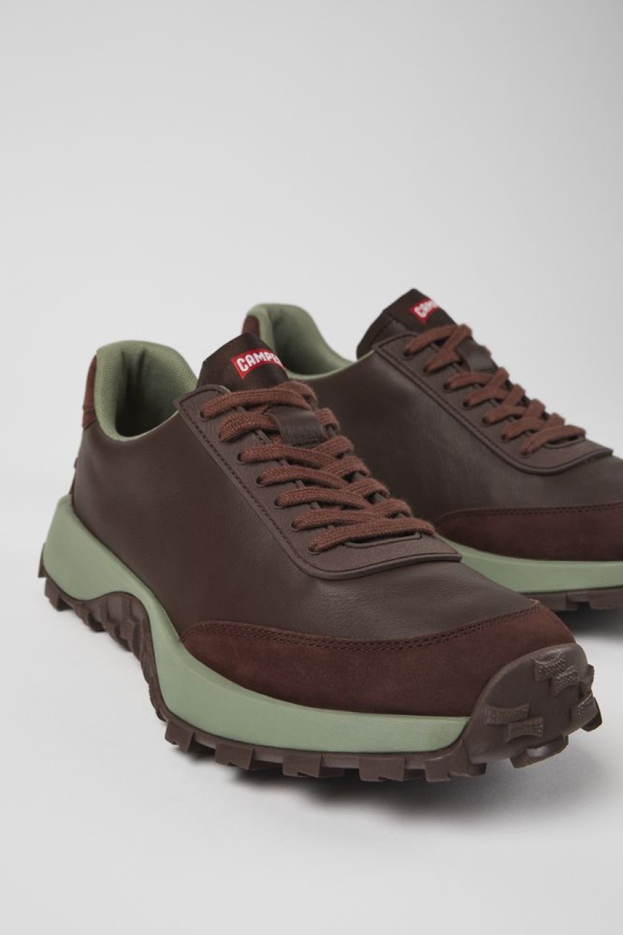 Maend CamperLab Casual Sko | Bourgogne Laeder Og Nubuck Sneakers Til Maend