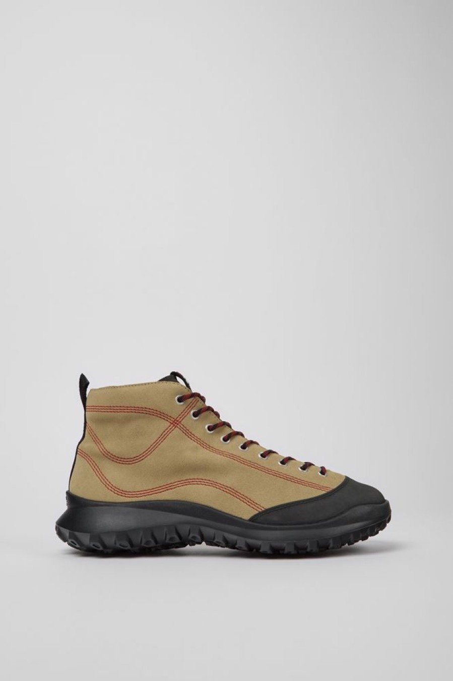 Maend CamperLab Sneakers | Beige Nubuck Og Tekstil Ankelstovler Til Maend