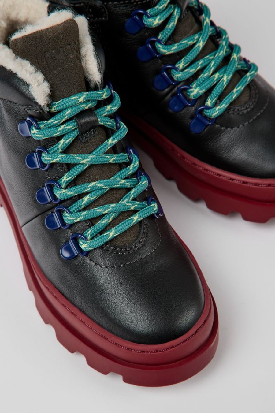 Born CamperLab Stovler | Sorte Laeder- Og Nubuck-Snorestovler