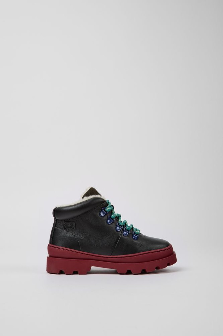 Born CamperLab Stovler | Sorte Laeder- Og Nubuck-Snorestovler