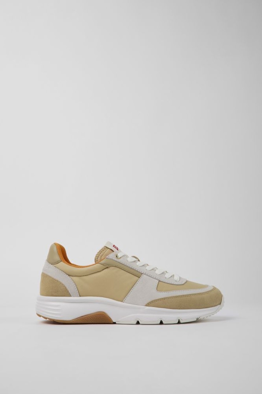 Maend CamperLab Sneakers | Beige Og Hvide Nubuck Sneakers Til Maend