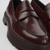 Maend CamperLab Formelle Sko | Burgundy Laeder Loafers Til Maend