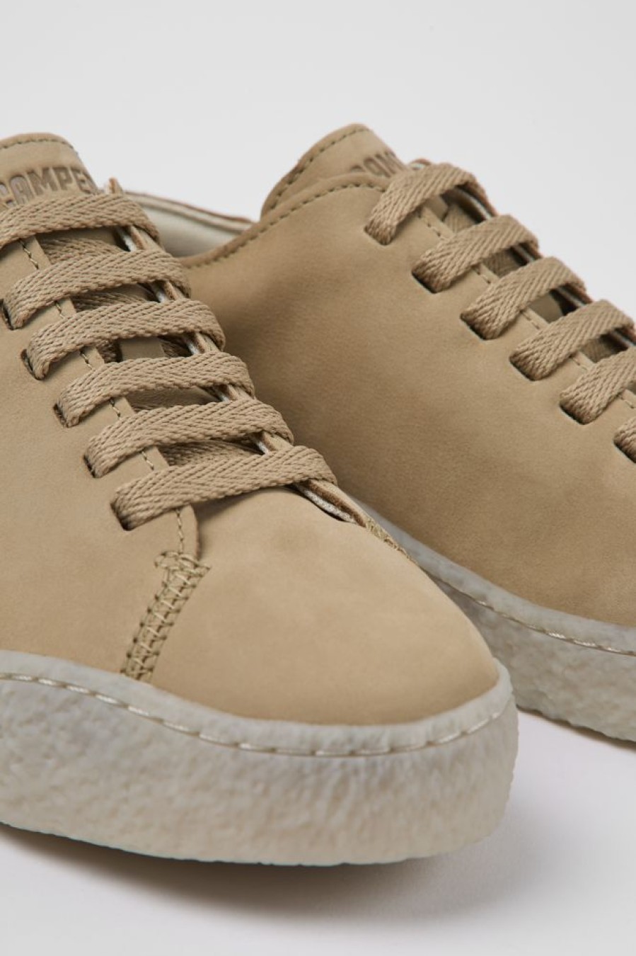 Kvinder CamperLab Casual Sko | Beige Nubuck Sko Til Kvinder