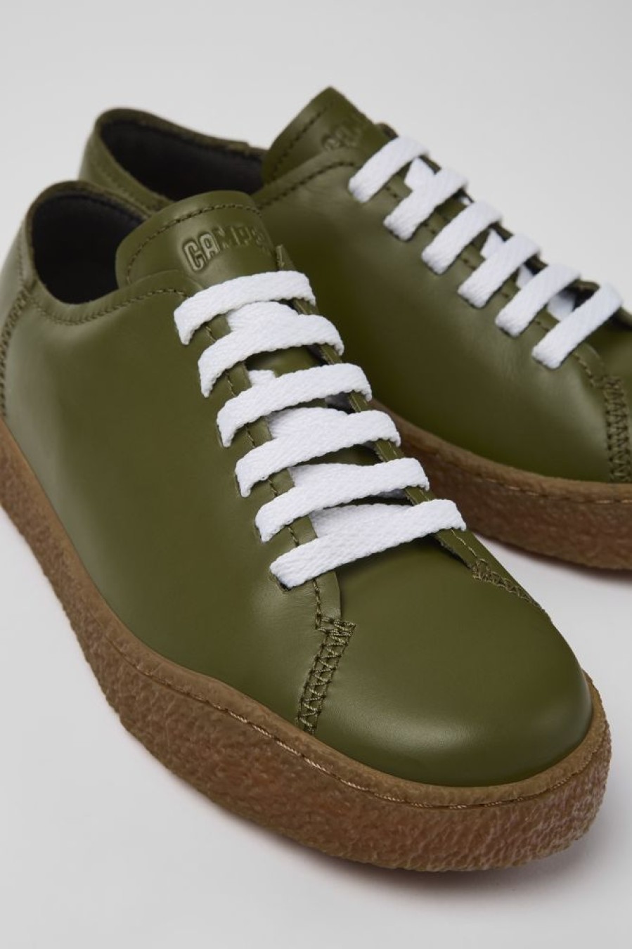 Kvinder CamperLab Sneakers | Gron Laeder Sneaker Til Kvinder