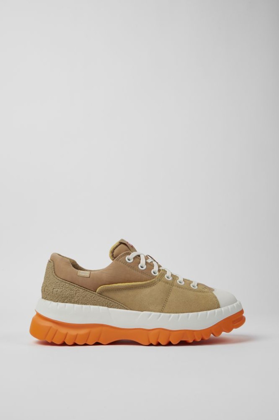 Maend CamperLab Casual Sko | Beige Genbrugstekstil Og Nubuck Sko Til Maend