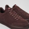 Kvinder CamperLab Sneakers | Burgundy Nubuck Sneakers Til Kvinder